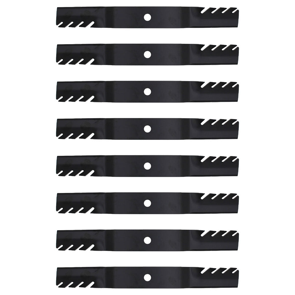 Qty 8: Toothed Mulching Lawn Mower Blades Fits John Deere Replaces M170639