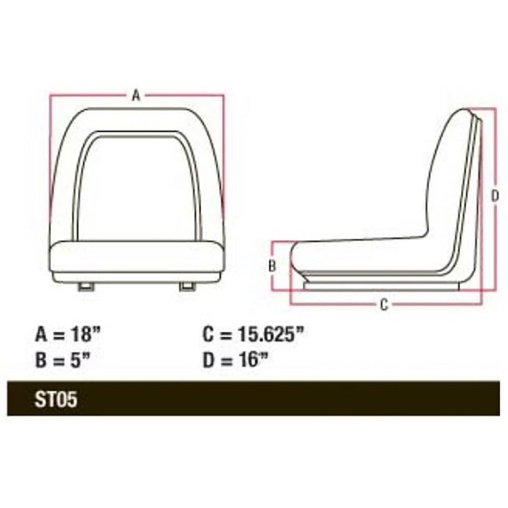Michigan Style Black Seat w/ Slide Track Fits Bobcat Fits Case Fits Ford Fi