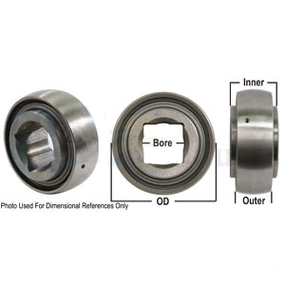 A-GW208PPB6-P-AI Disc Bearing; Spherical, Square Bore, Re-Lubricatable