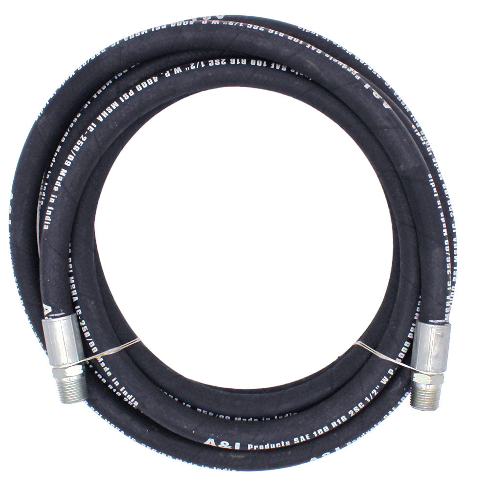 A-PHA2W12192-AI 1/2" Hydraulic Hose Assembly, Rigid x Rigid Male NPT, 192"