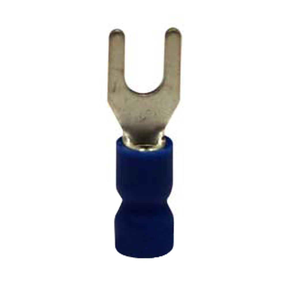 A-R25-AI Spade Terminal, Insulated, Wire Size 16-14, Stud Size #6, 10 Pk
