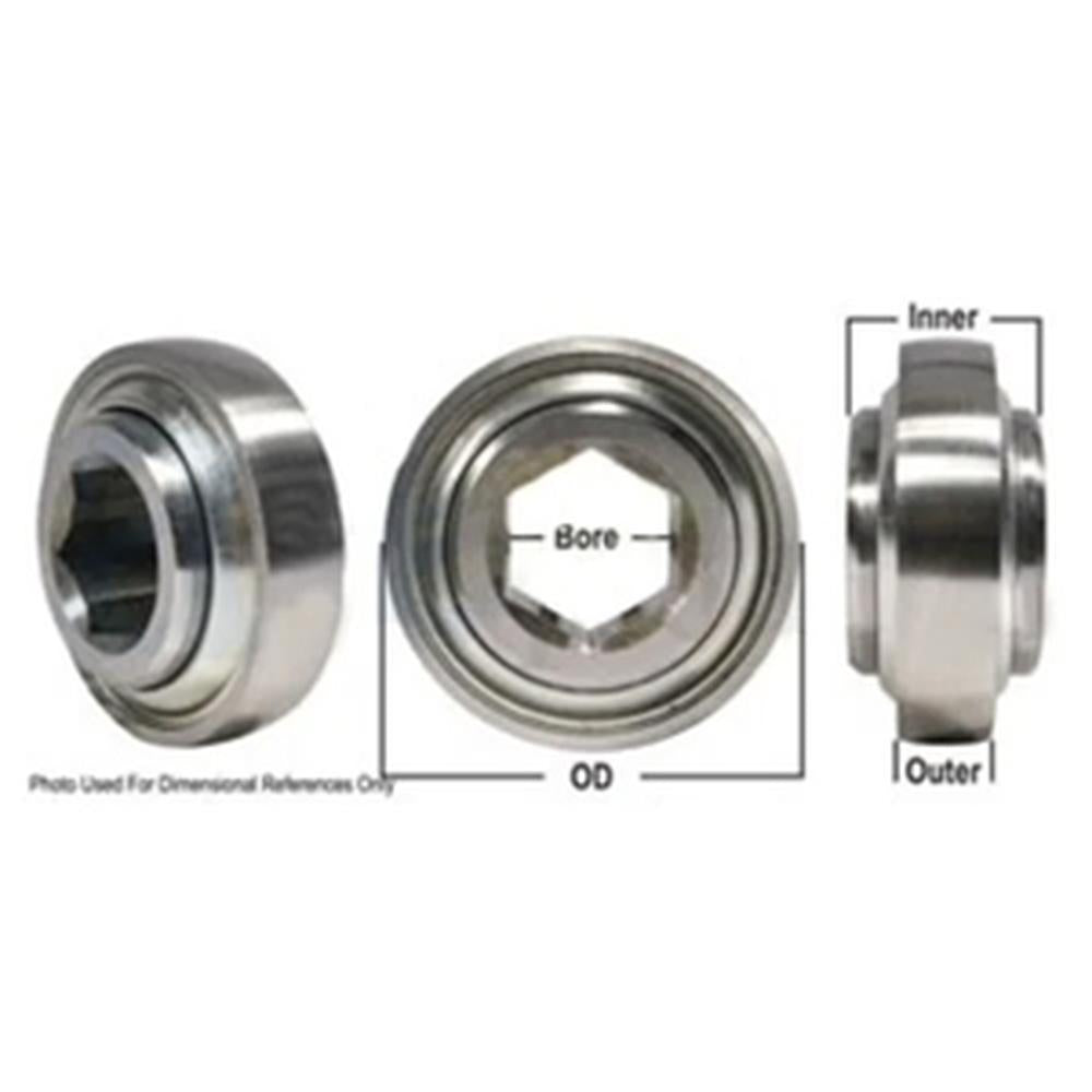 A-W208PPB16-P-AI Disc Bearing; Spherical, Hex Bore, Pre-Lube