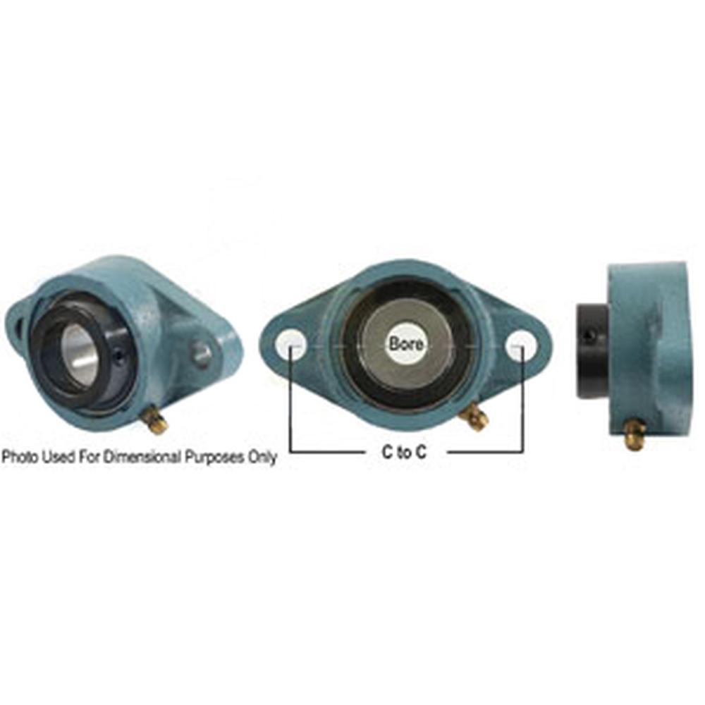 A-WGTZ14-I-AI 2 Bolt Flanged Bearing W/ Lock Collar, Re-Lubricatable