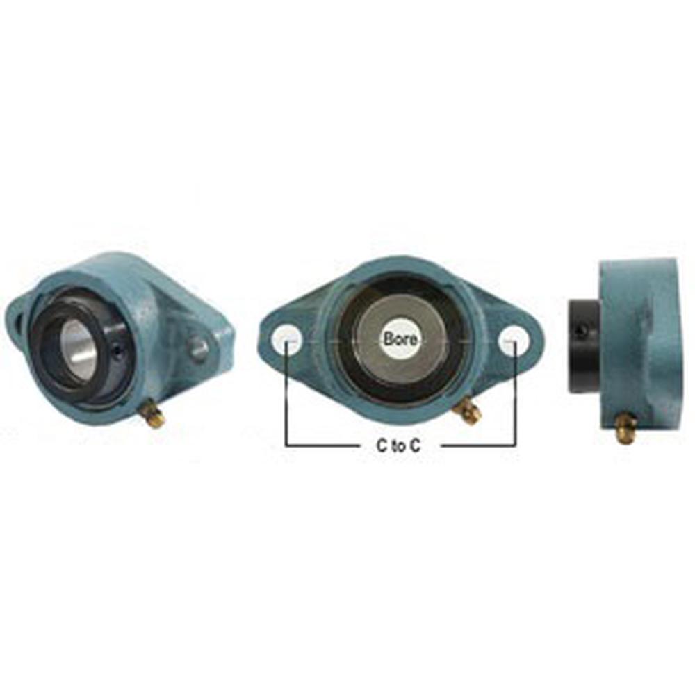 A-WGTZ20H-P-AI 2 Bolt Flanged Bearing W/ Lock Collar, Re-Lubricatable