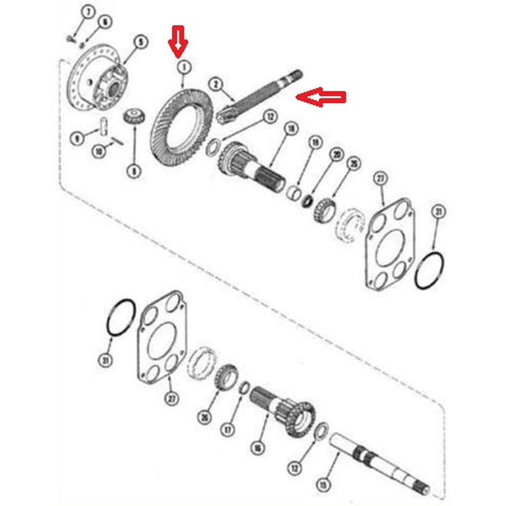 Ring & Pinion Fits Case 580 Super D, 584D, 585D, 586D