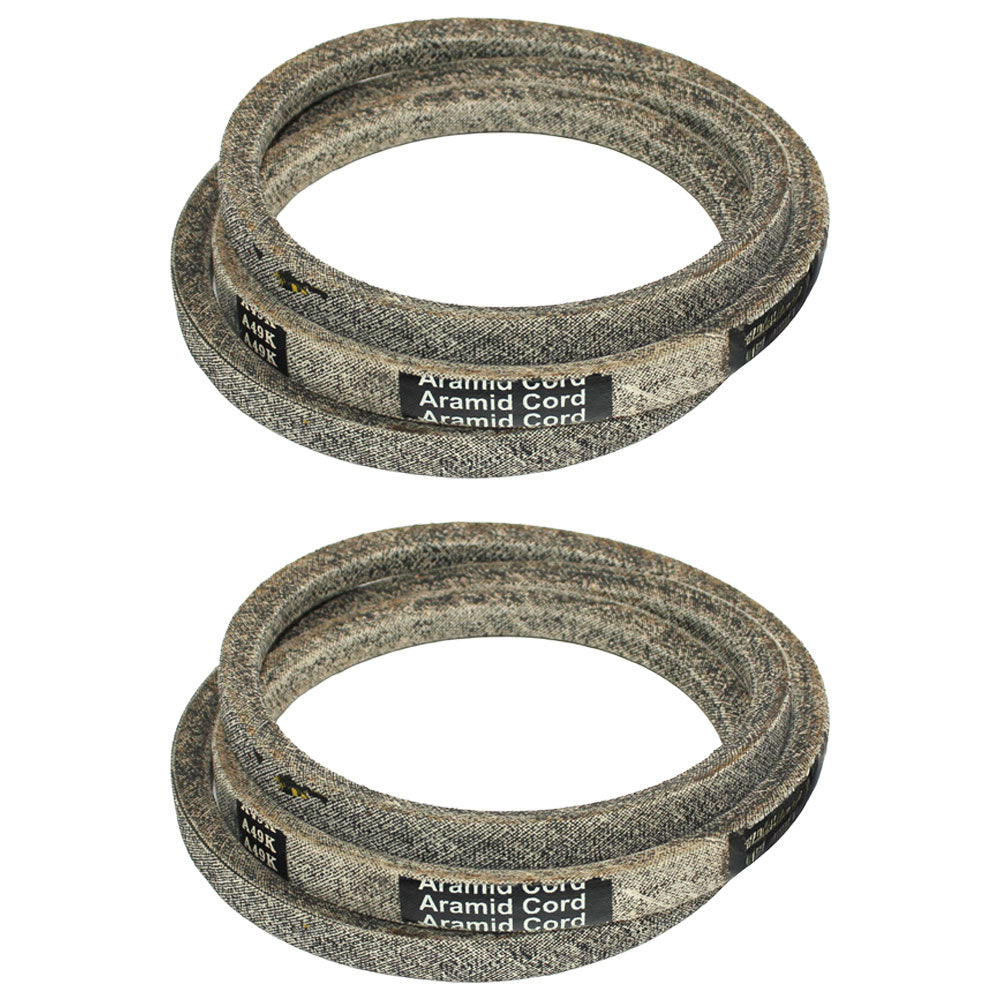 Qty 2: V-Belt - 1/2" x 51" 
 Fits John Deere Replaces M80652 Made with Aramid