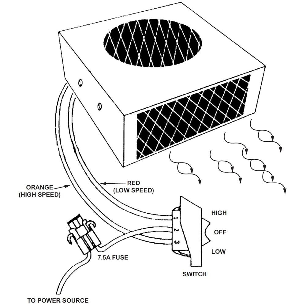 16,000 BTU Compact Auxiliary Heater AH500 for Under Seat Mounting 12 Volt