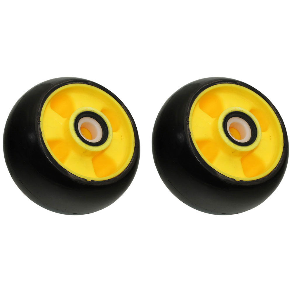 Qty. 2: Yellow Deck Gage Wheel  Fits John Deere Replaces AM115488