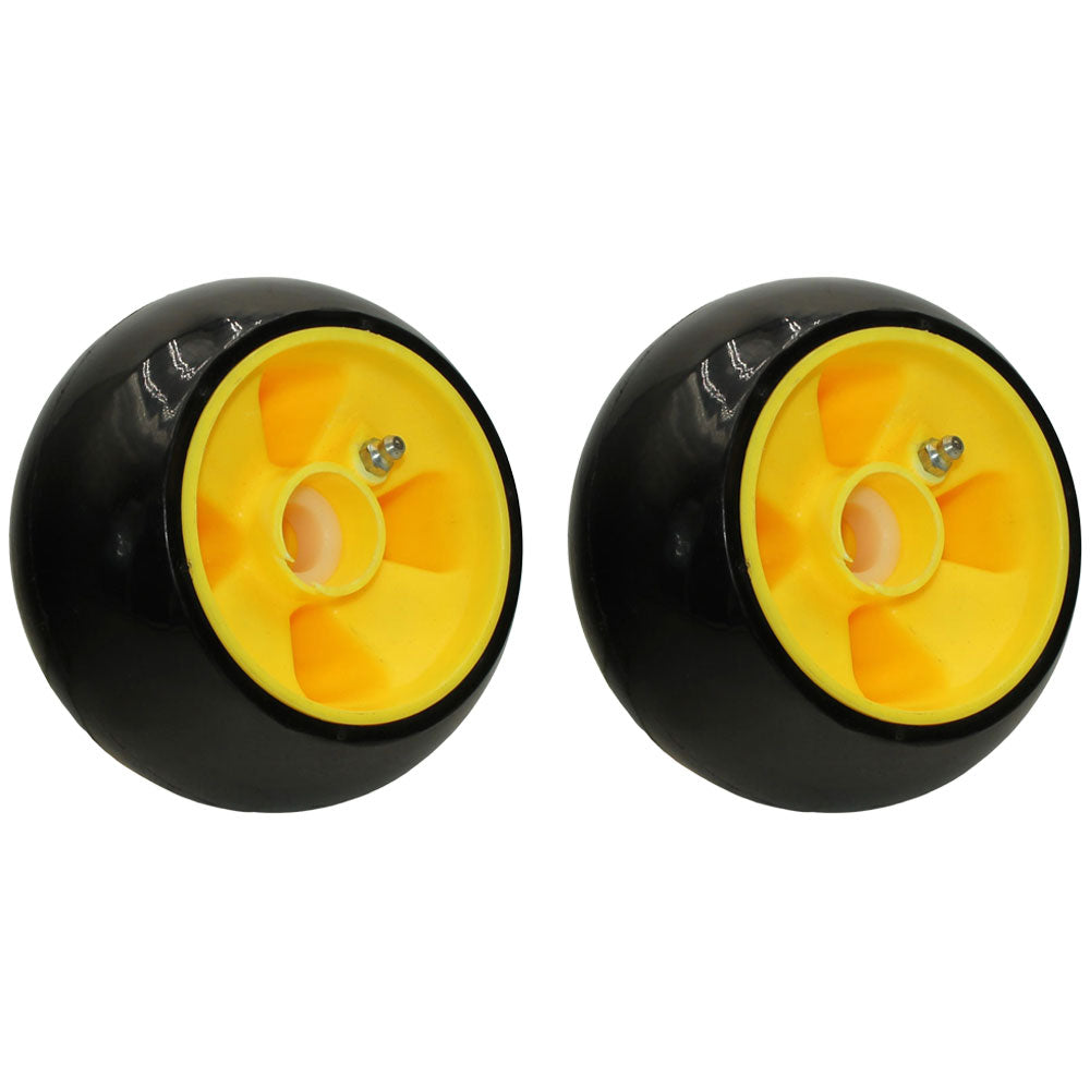 Qty. 2: Yellow Deck Gage Wheel  Fits John Deere Replaces AM115488