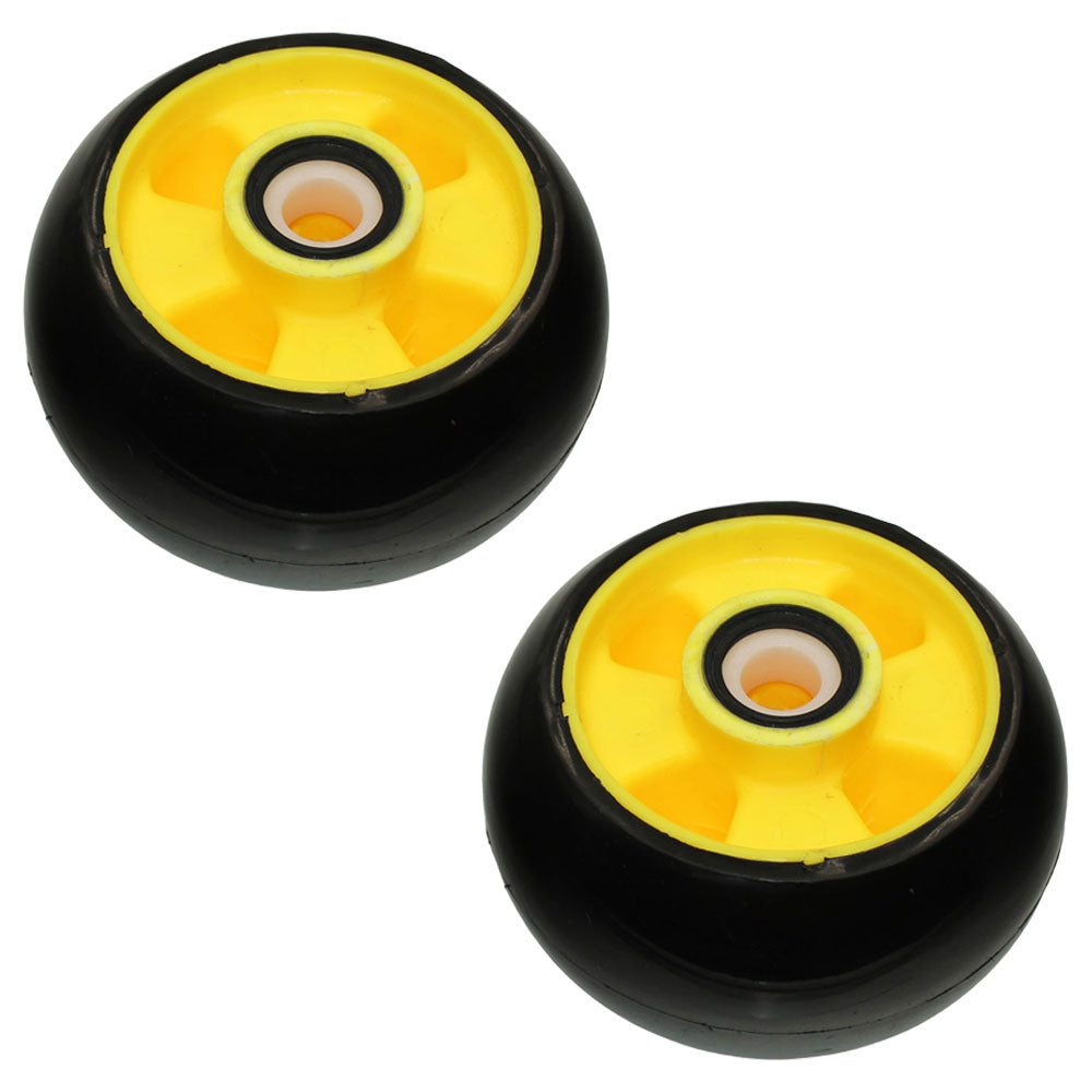 Qty. 2: Yellow Deck Gage Wheel  Fits John Deere Replaces AM115488