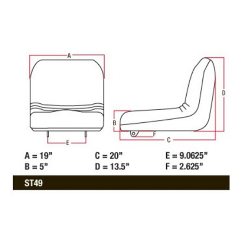 AM115813 Yellow High Back Seat Fits John Deere LX188 LX186 LX178 LX176 LX173