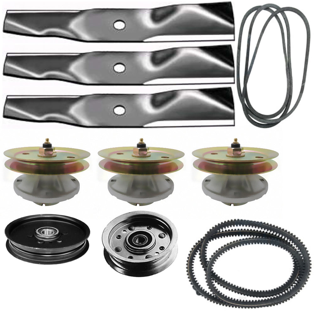 Rebuild Kit Blade Spindle Belt Combo Fits John Deere 425 445 455 54" Deck