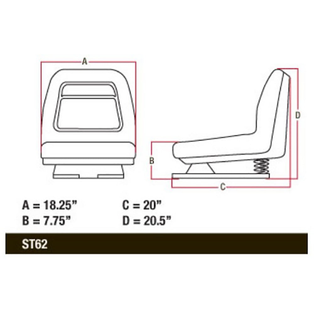 Tractor Seat Fits John Deere GT225 GT235 GT245 GX325 GX335 LX255 LX266 AM131801