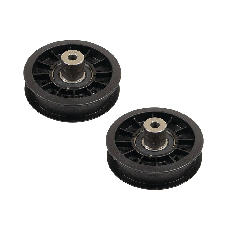 Set of Two (2) Flat Plastic Idler Pulley Fits John Deere Models: X300 AM138079