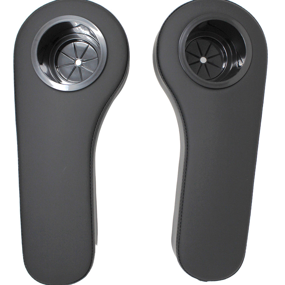 AR-BLK-001 Pair of Rear Seat Armrests w/Cup Holders Fits Universal Products