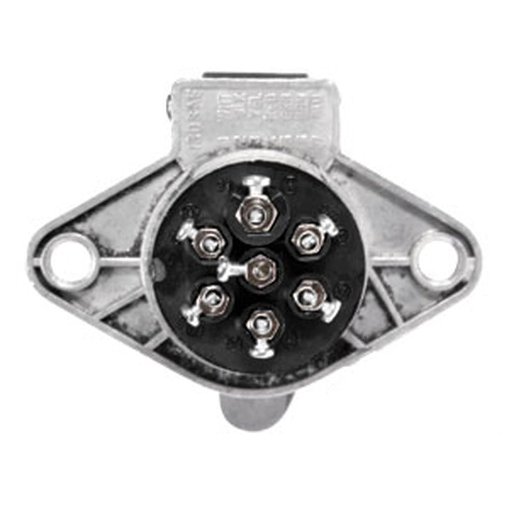 Implement Light Socket - 7 Pin Fits Case IH Fits Ford Fits Massey Ferguson Fits
