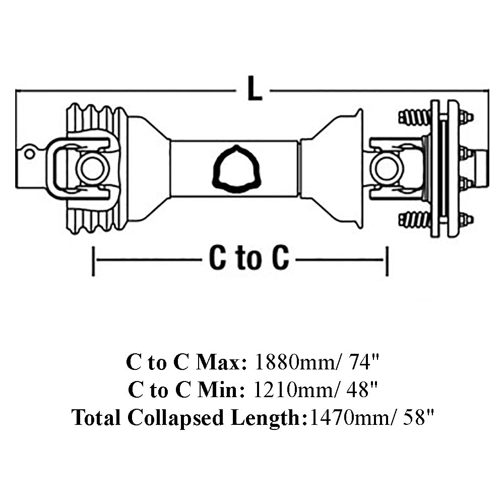 Rotary Cutter Driveline AW30401 Fits John Deere Models: MX5, MX6