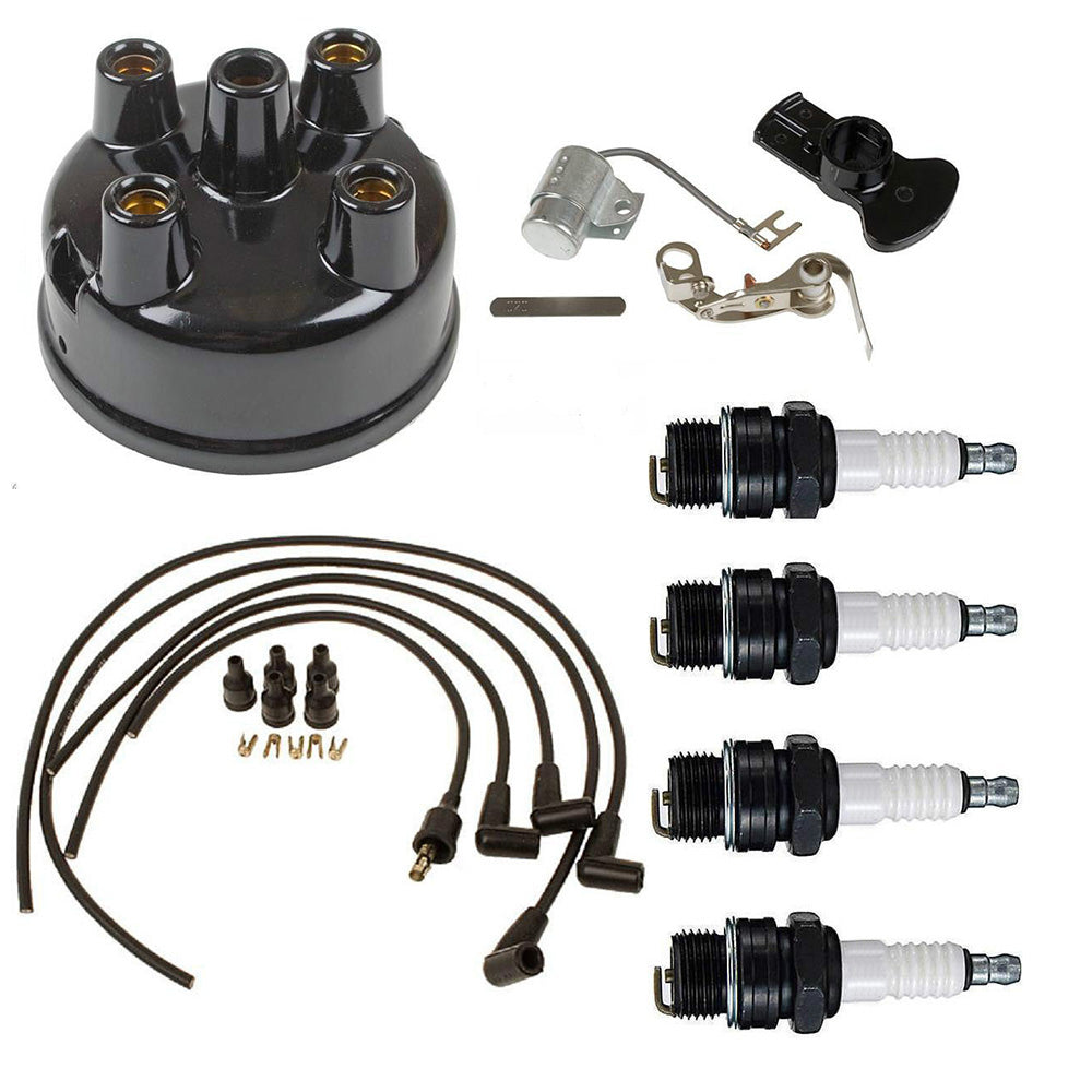 Tune-Up Kit, Spark Plugs, Wiring Set, & Distributor Cap Fits Ford/New Holland
