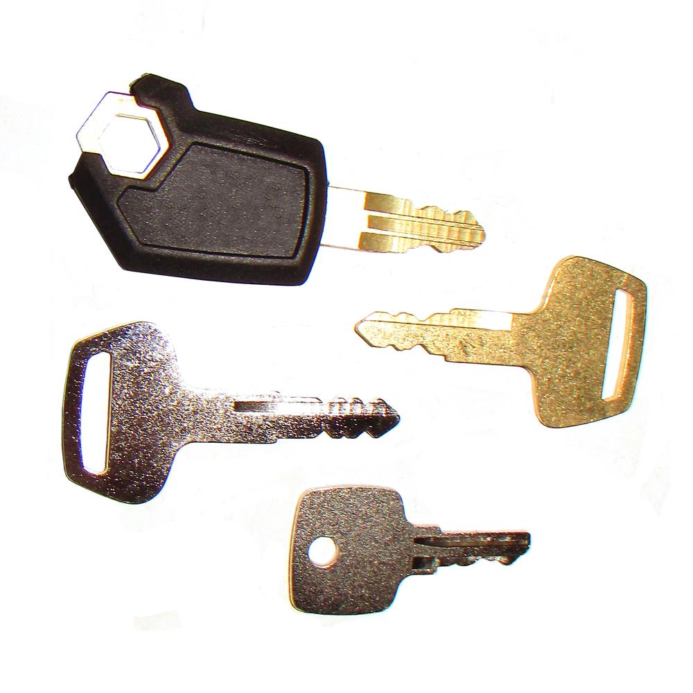 Heavy Equipment Ignition Key Set - 4 Keys Fits CAT Fits John Deere & Komatsu