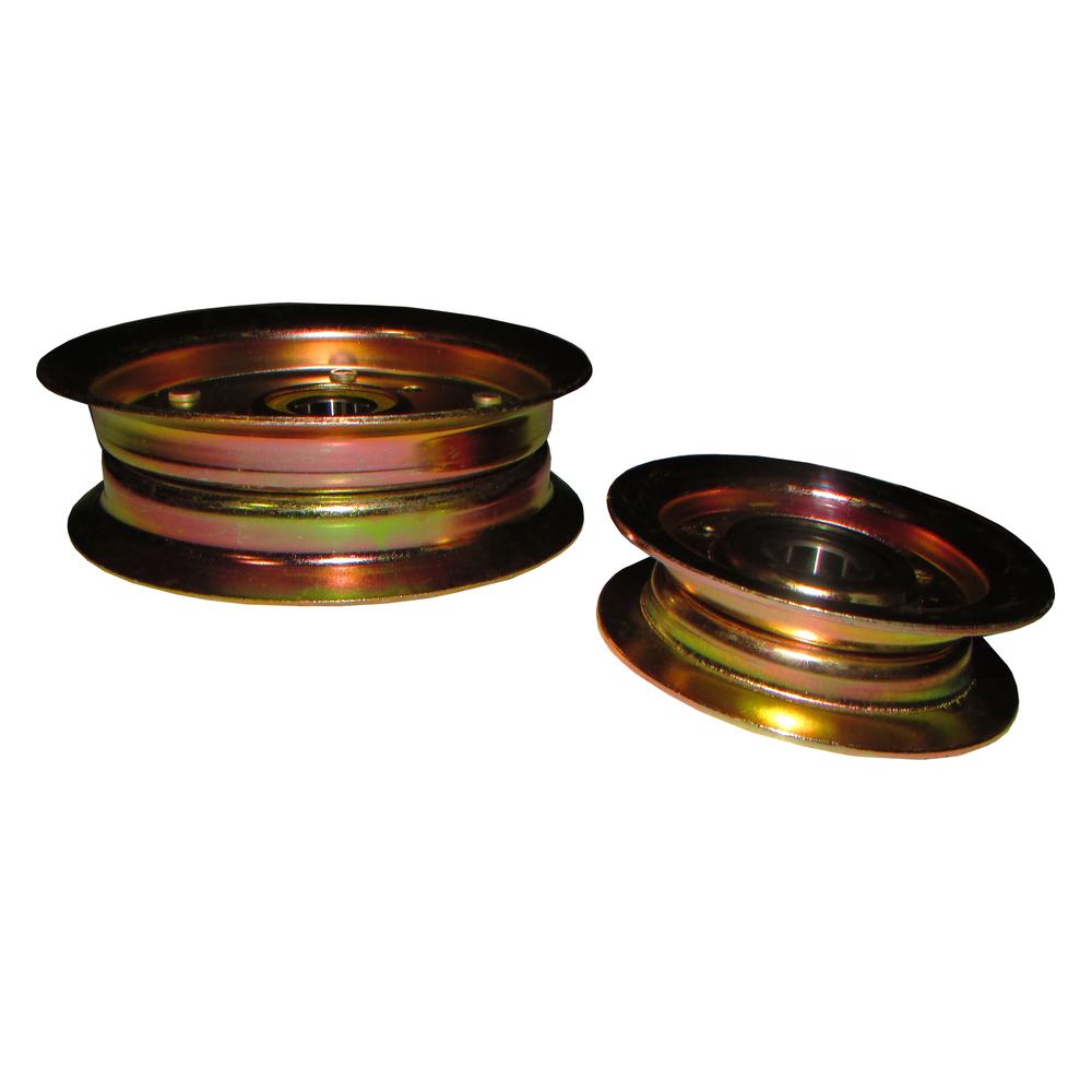 2-pc Flat Idler Pulley Set Fits John Deere Replaces GY20067