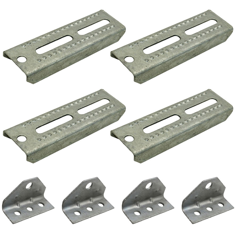 (4) Pontoon Boat Trailer 8" Bolster Bunk Board Adjustable Swivel Bracket Kits