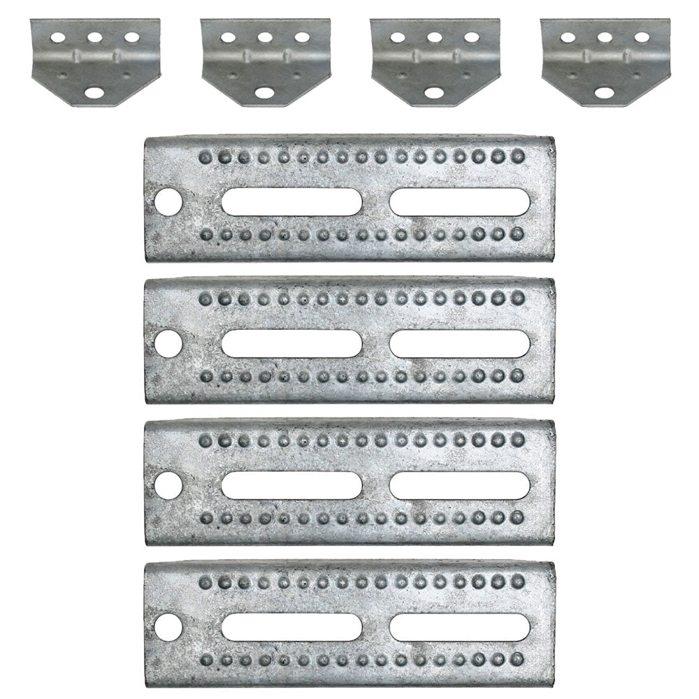 (4)- 8" Boat Trailer Swivel Top Bunk Board Brackets Bolster Galvanized NEW