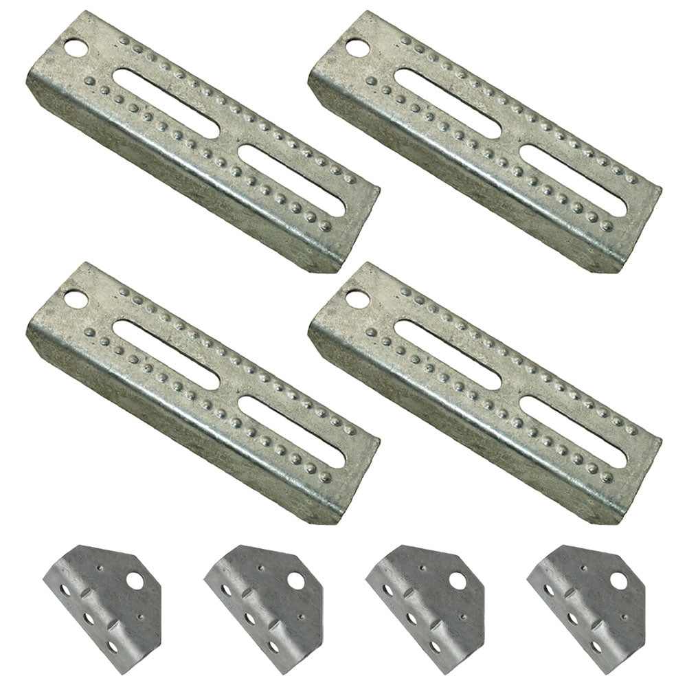 (4) Pontoon Boat Trailer 8" Bolster Bunk Board Adjustable Swivel Bracket Kits