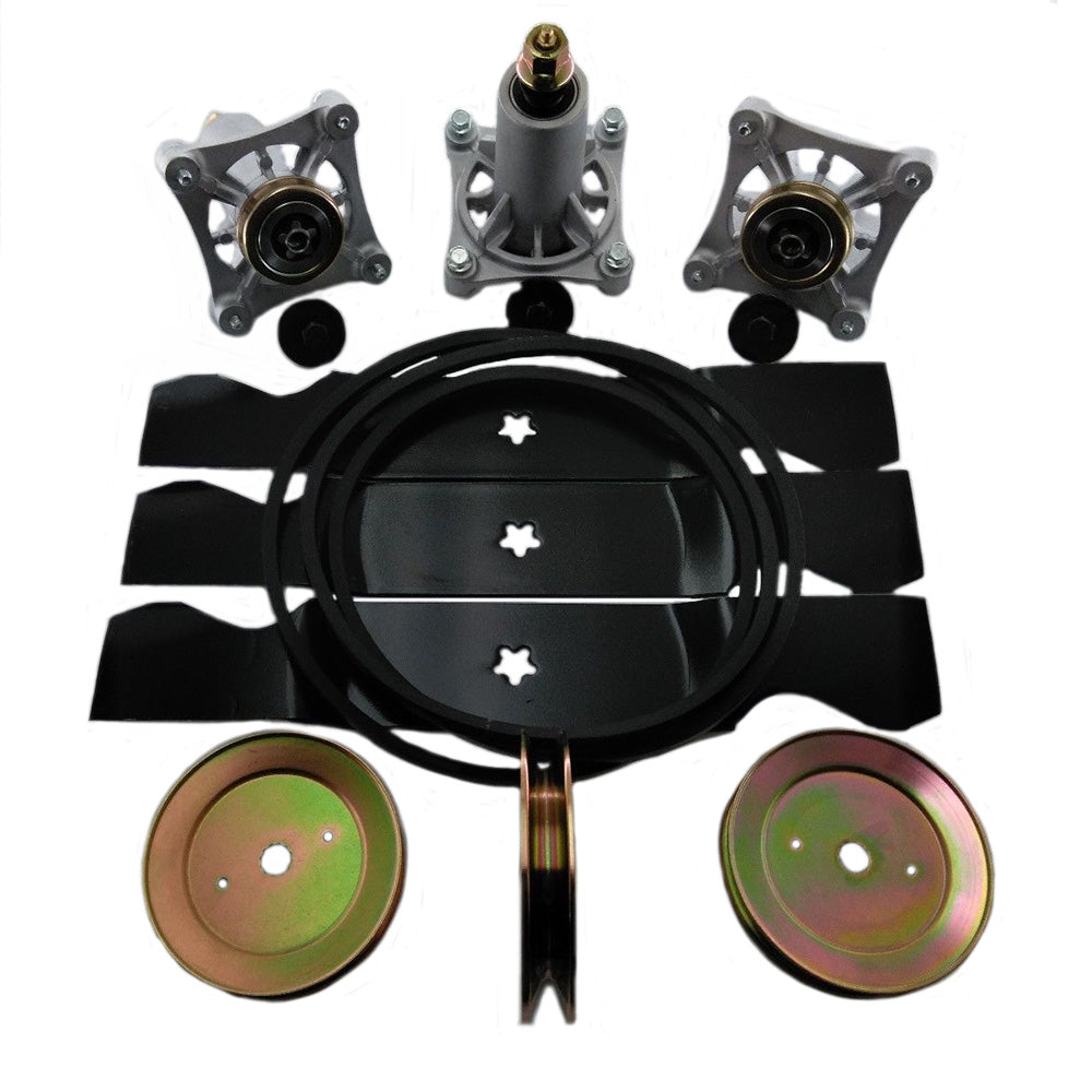 Rebuild Kit Fits Husqvarna 54" Deck Mower LGT2654 Spindles Blades Pulleys 196103