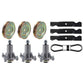 Rebuild Kit Fits Husqvarna 54" Deck Mower LGT2654 Spindles Blades Pulleys 196103