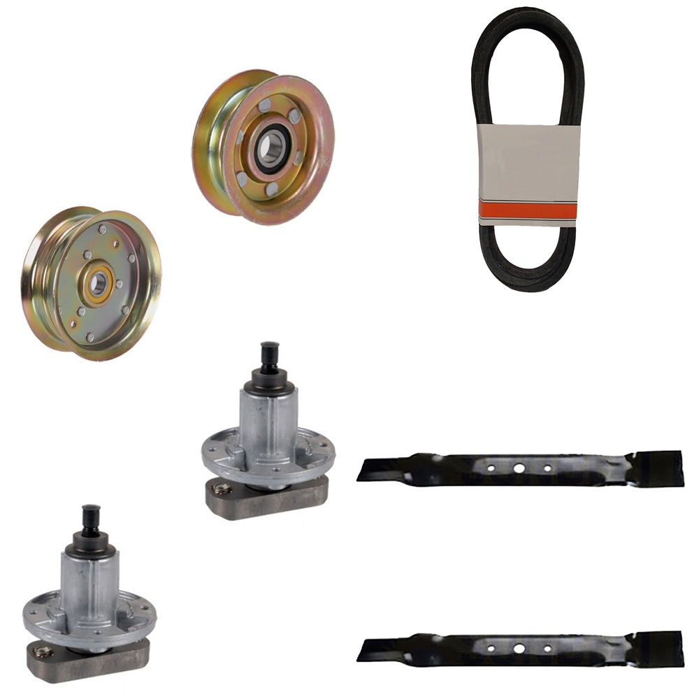 Fits John Deere L100, L118 42" Mower Deck Rebuild Kit Spindles, Blades, Belts,