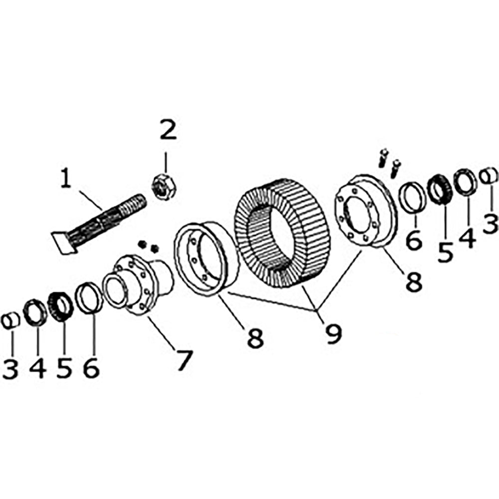 Tailwheel Hub Kit With Bearing Cups, Fits 1" Axle