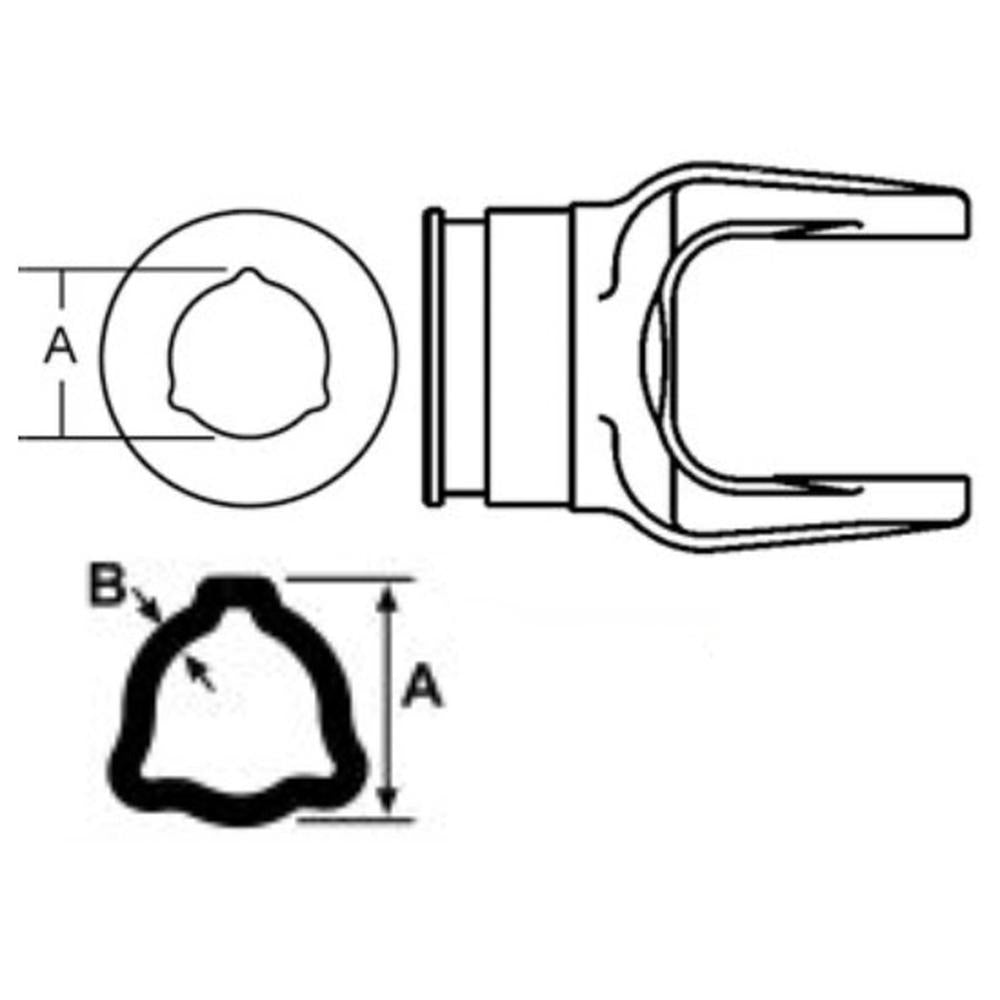 1704027 Outer Tube Yoke for Land Pride RC1548 RC1560 RC1572 AFM40168 AFM40200