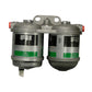 Dual Fuel Filter For Assembly with aluminum bowl - Ports 1/2" x 20 pitch