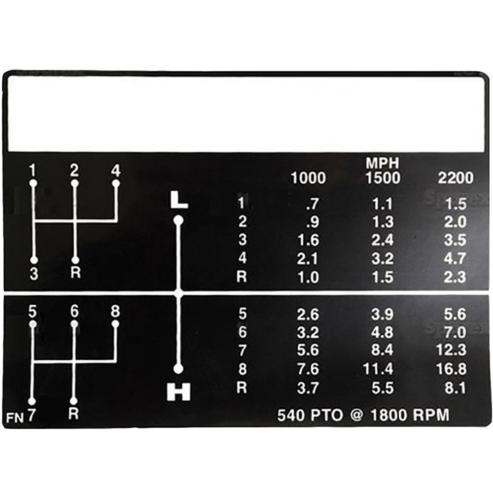 8 Speed Shift Pattern Decal Fits Ford/New Holland Replaces C5NN7B292FN