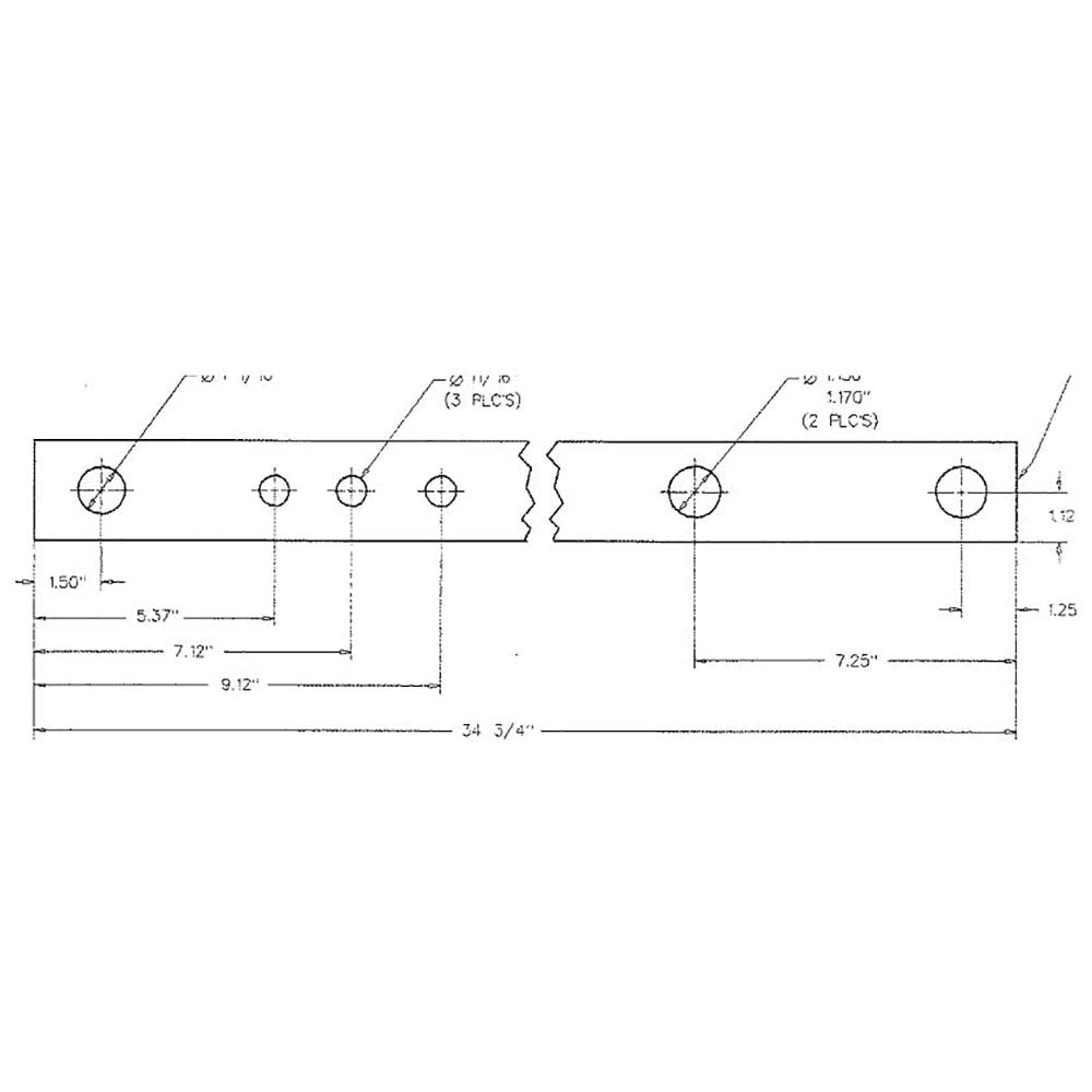 WN-C5NN805A-PEX Drawbar, Rear, Straight Fits Ford/New Holland 5000 7000 710