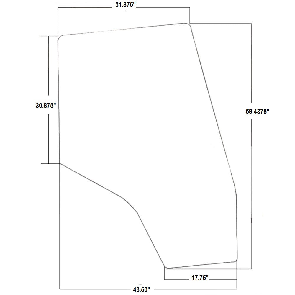 3907221M1  LH Door Glass for MF, WhiteDT160 DT180 DT200 DT225 RT100 8775 +