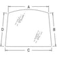 New Tinted Upper Windshield Cab Glass Fits Kubota 3C581-70512 114679