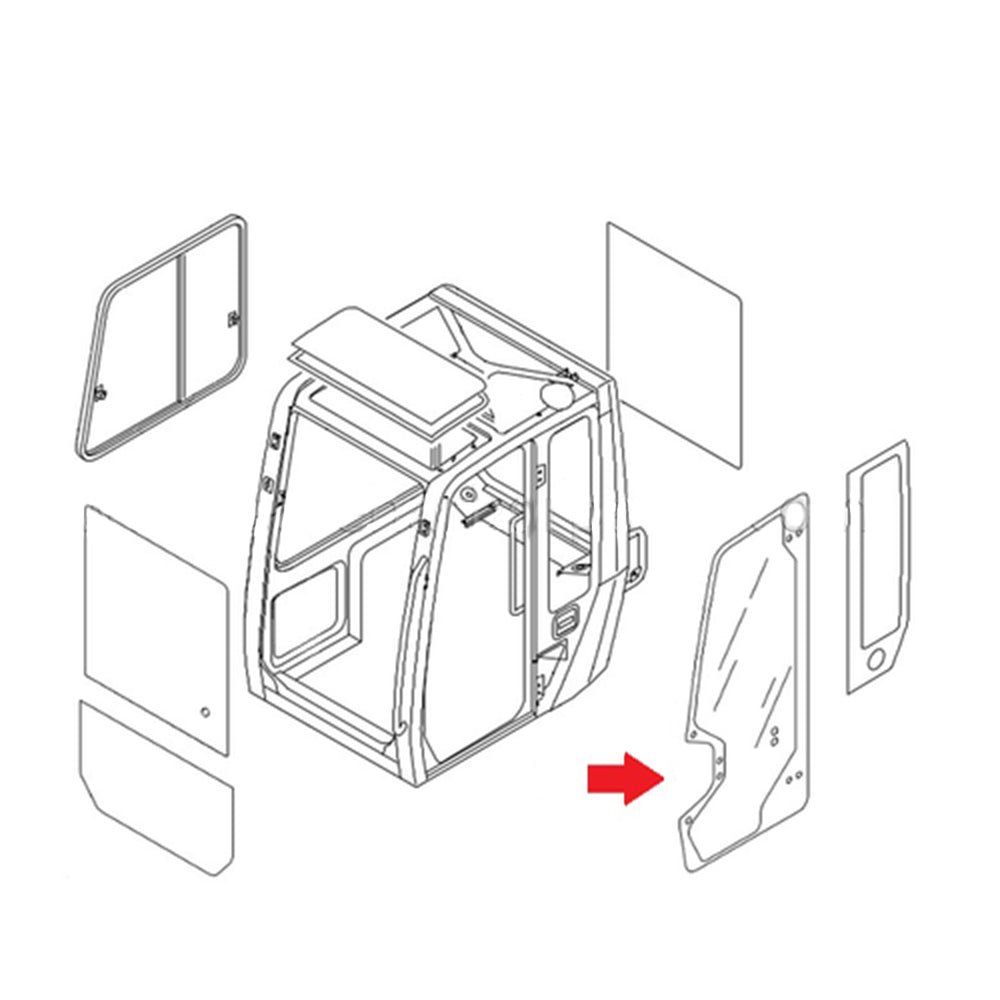Cab Door Glass Fits Takeuchi Replaces 0568660330