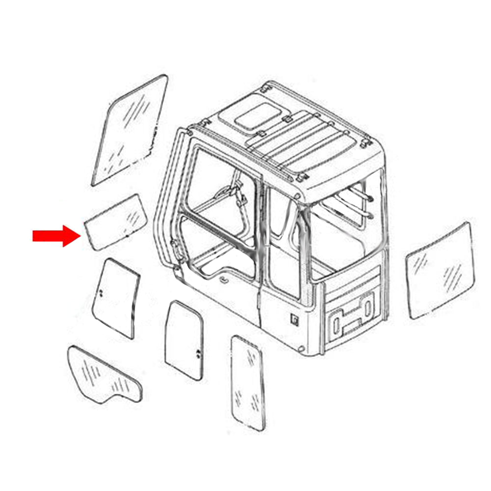 Glass 11205358 Fits Volvo EC750D EC750E EC950E ECR145E ECR235E EW140C EW140D