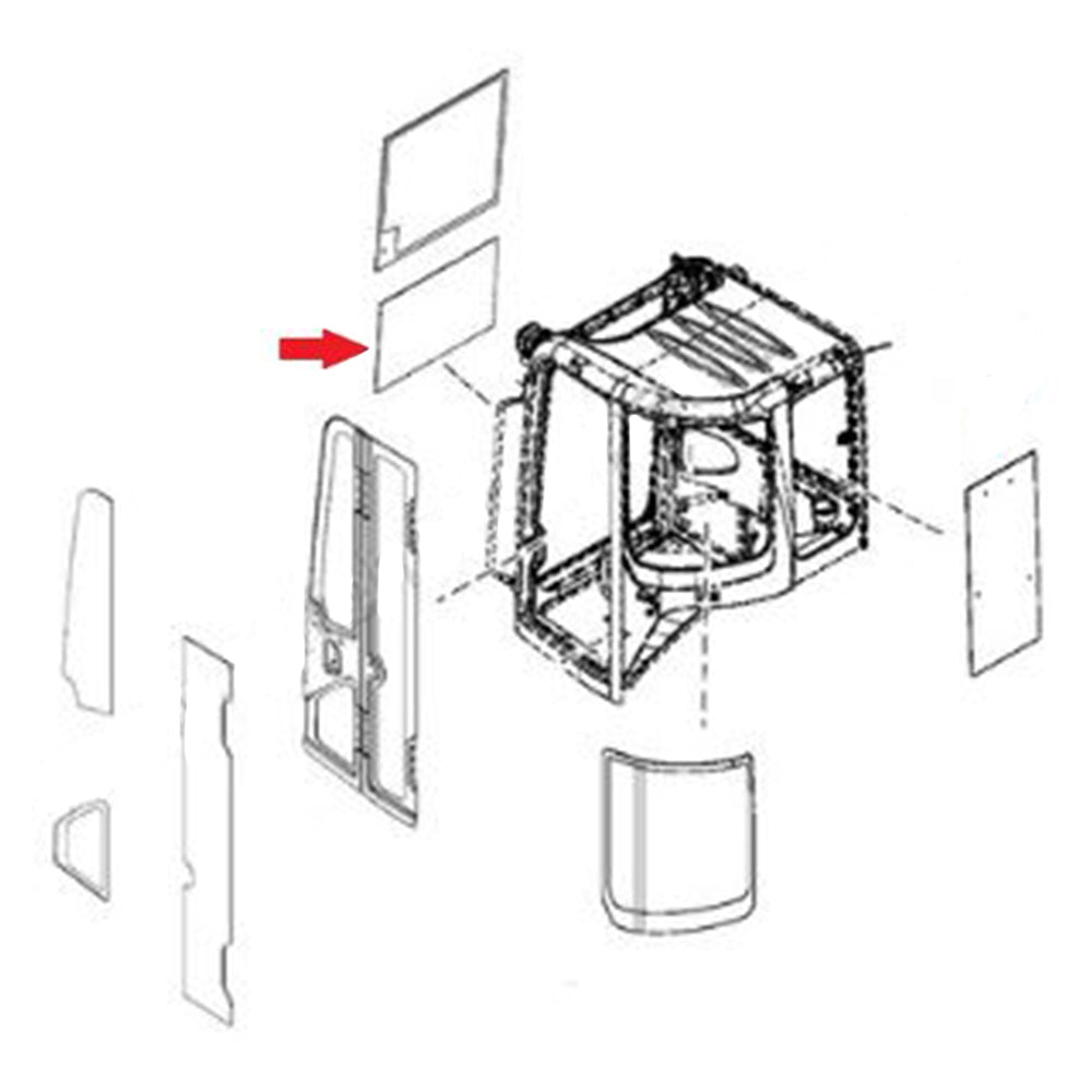 4635167 Front Lower Cab Glass Fits John Deere D Series Excavator Fits JD