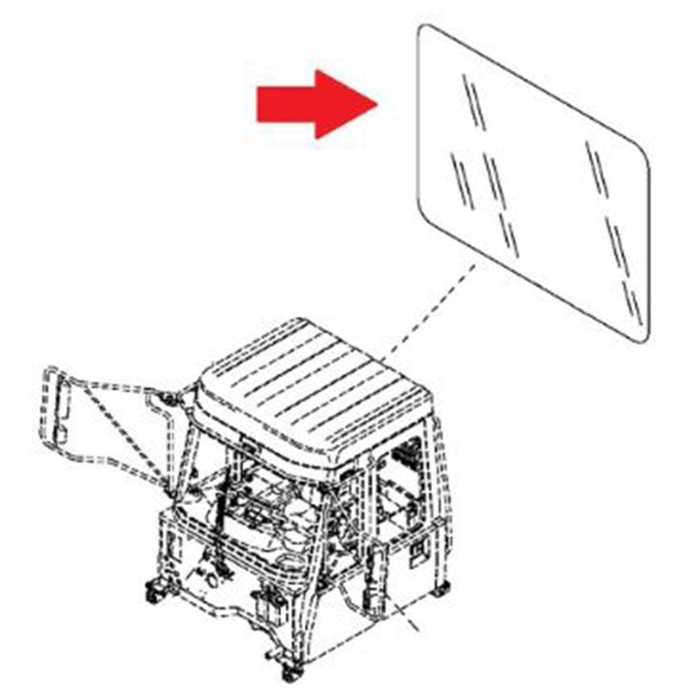 TT217151 Rear Cab Window Glass Fits John Deere Articulated Dump Truck 350D