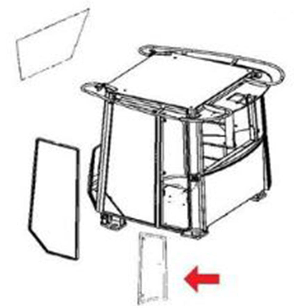 T178221 Rear Side Window Glass Fits John Deere Loader 544J 624J 644J 844J TC44H