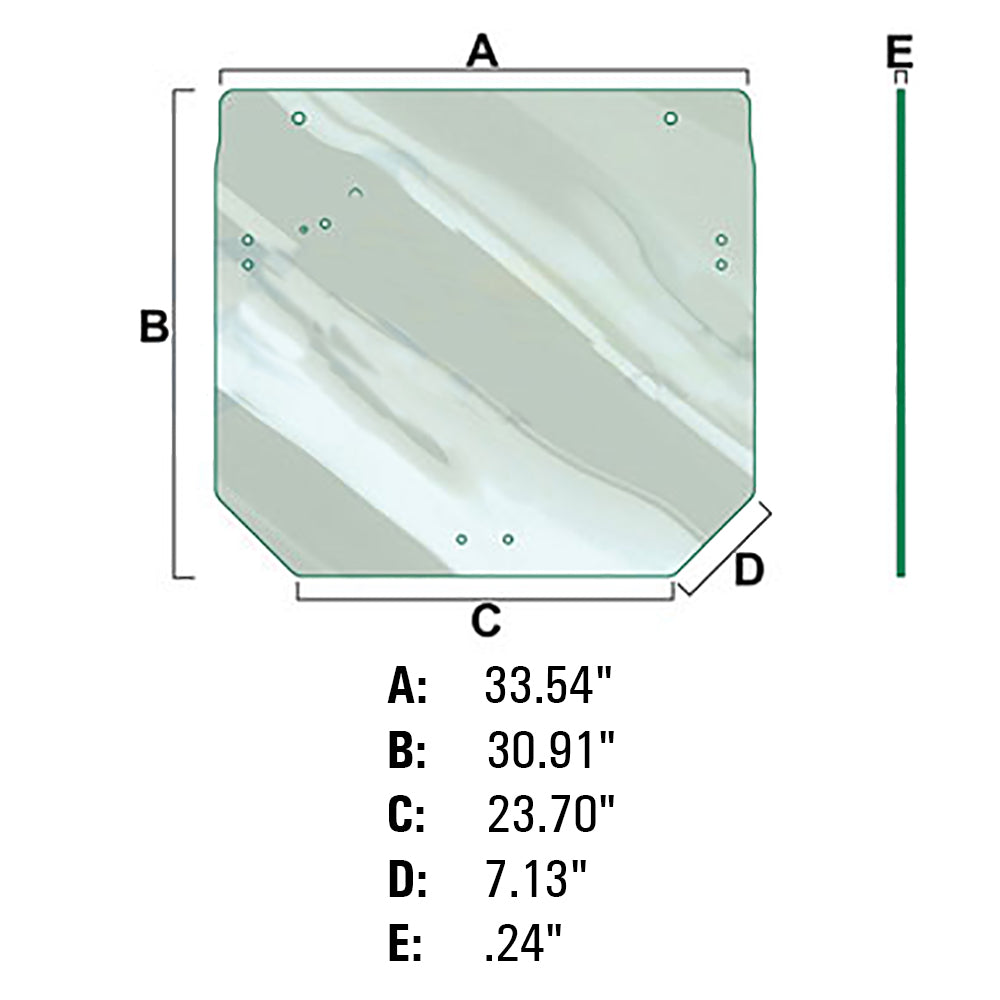 R261272 Rear Upper Window Glass Fits John Deere 5065E 5075E 5075M