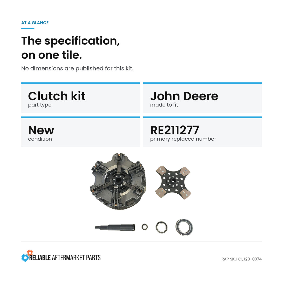 Clutch Kit Fits John Deere 5103 5203 5303 5403 5503 5603 5210 5310 5310N 5410