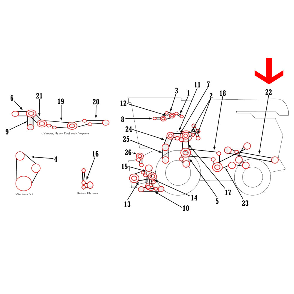 842110M1 New Belt Fits John Deere Combine Straw Spreader 750 760