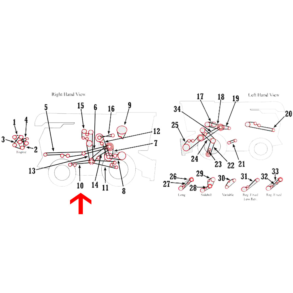 H118730 Tailings Auger Drive Belt Fits John Deere Combine 6620 6622 7720 7721