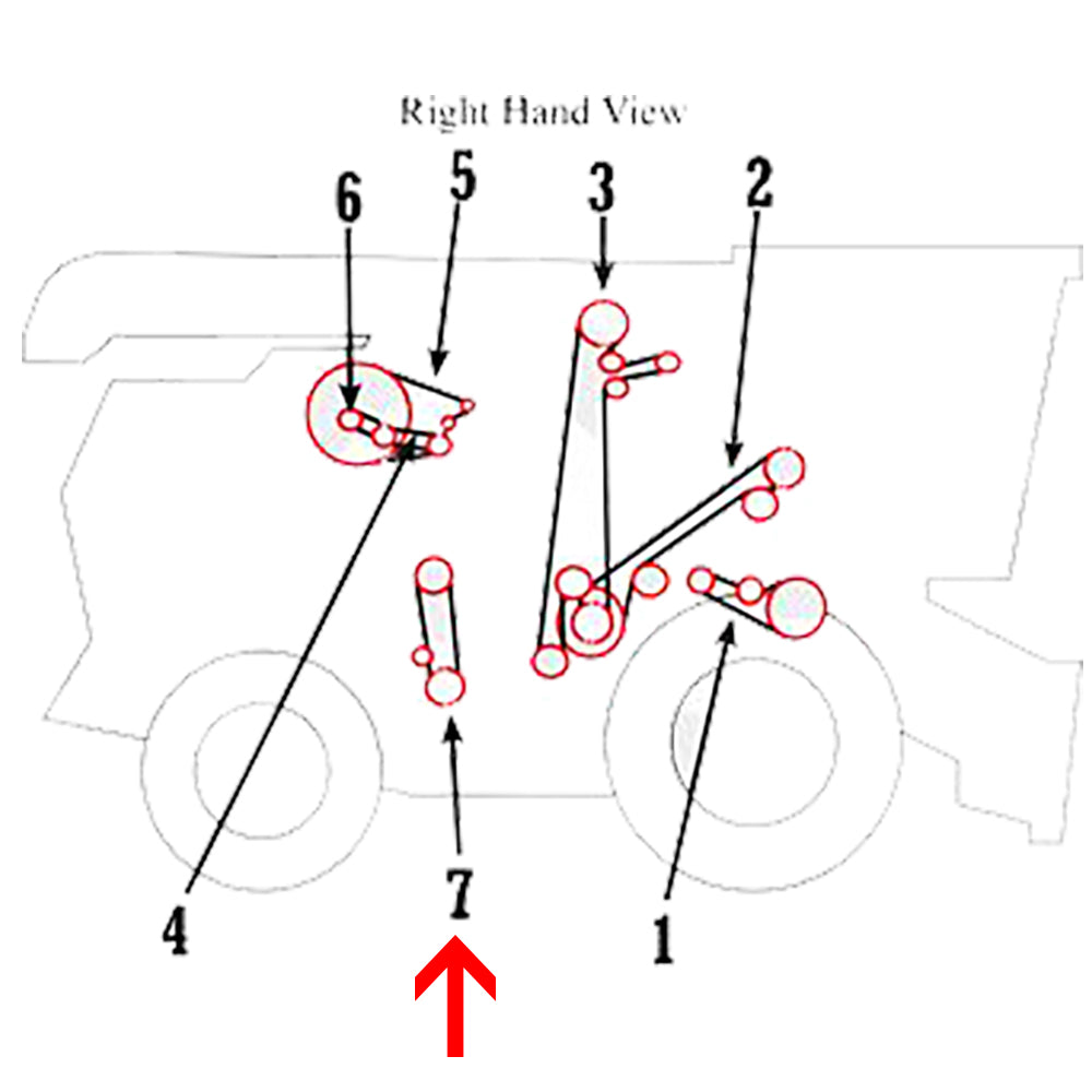 Z59557 V-Belt Fits John Deere Tailings Auger, Lower & Elevator T660 T670