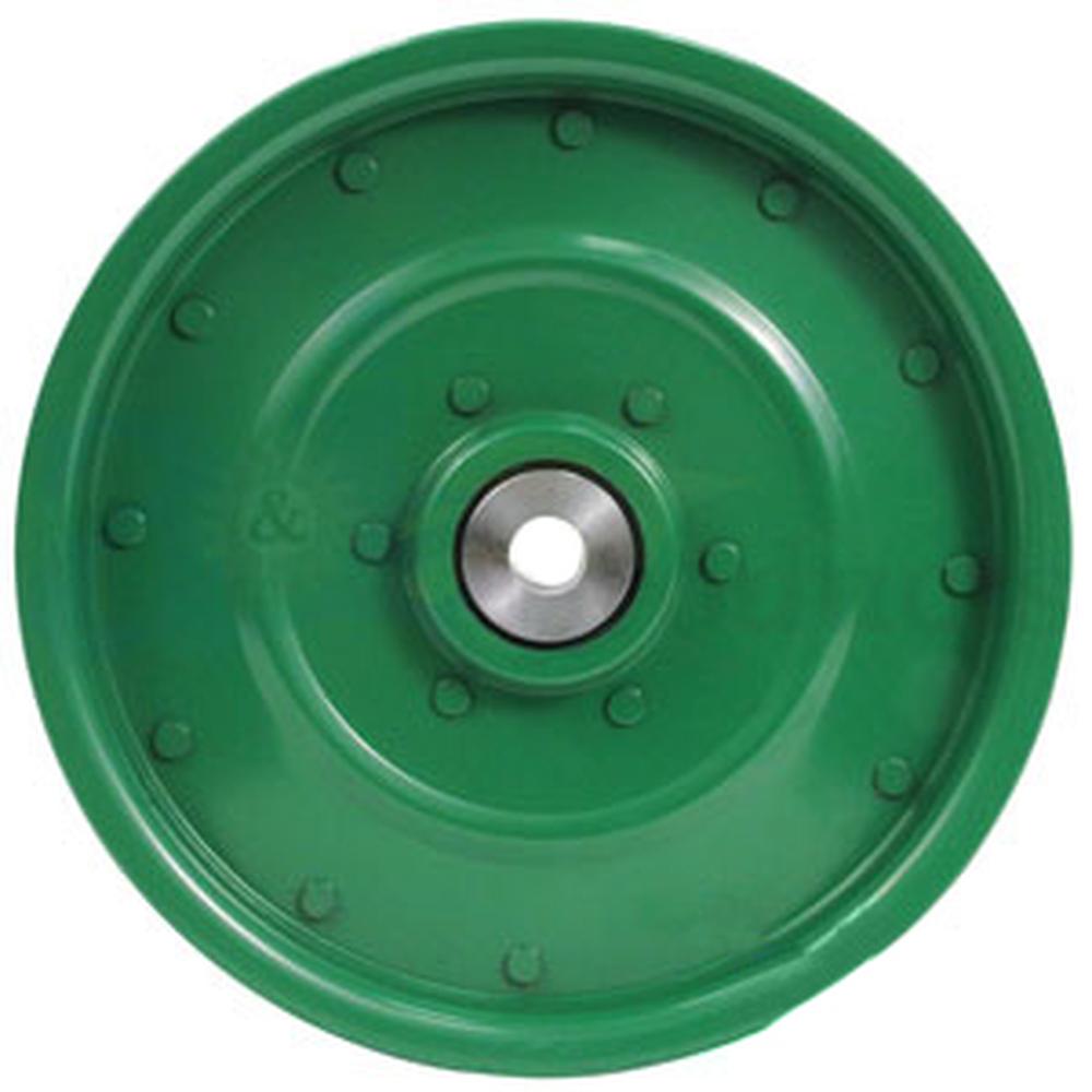 Green Flat Idler Pulley Fits John Deere Replaces AH94450