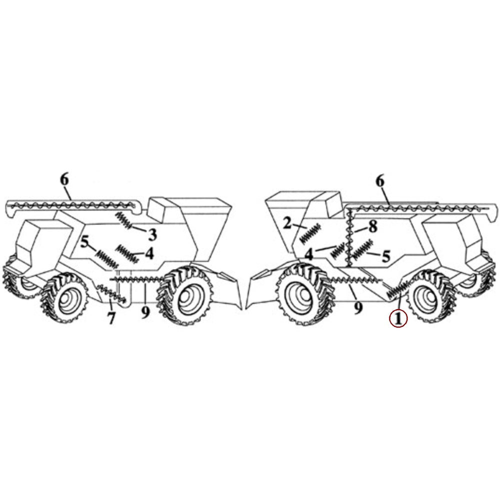 WN-AH202510-PEX Auger, Tailings, Lower Fits John Deere 9560STS 9570STS