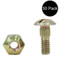 QTY 50: Grain Head Cutter Bar Knife Section Nuts and Bolts Fits John Deere